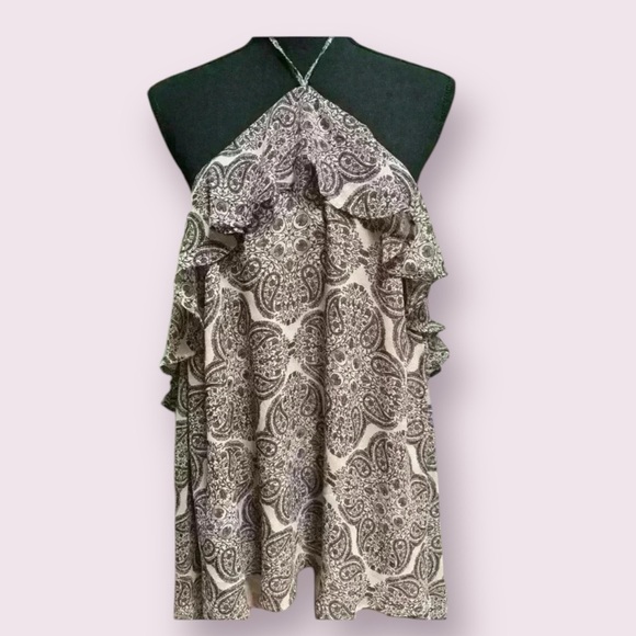 BELLE & SKYE RUFFLE COLD SHOULDER SHEER SLEEVE HALTER SUMMER BLOUSE SIZE 1X 💗 - Picture 4 of 10